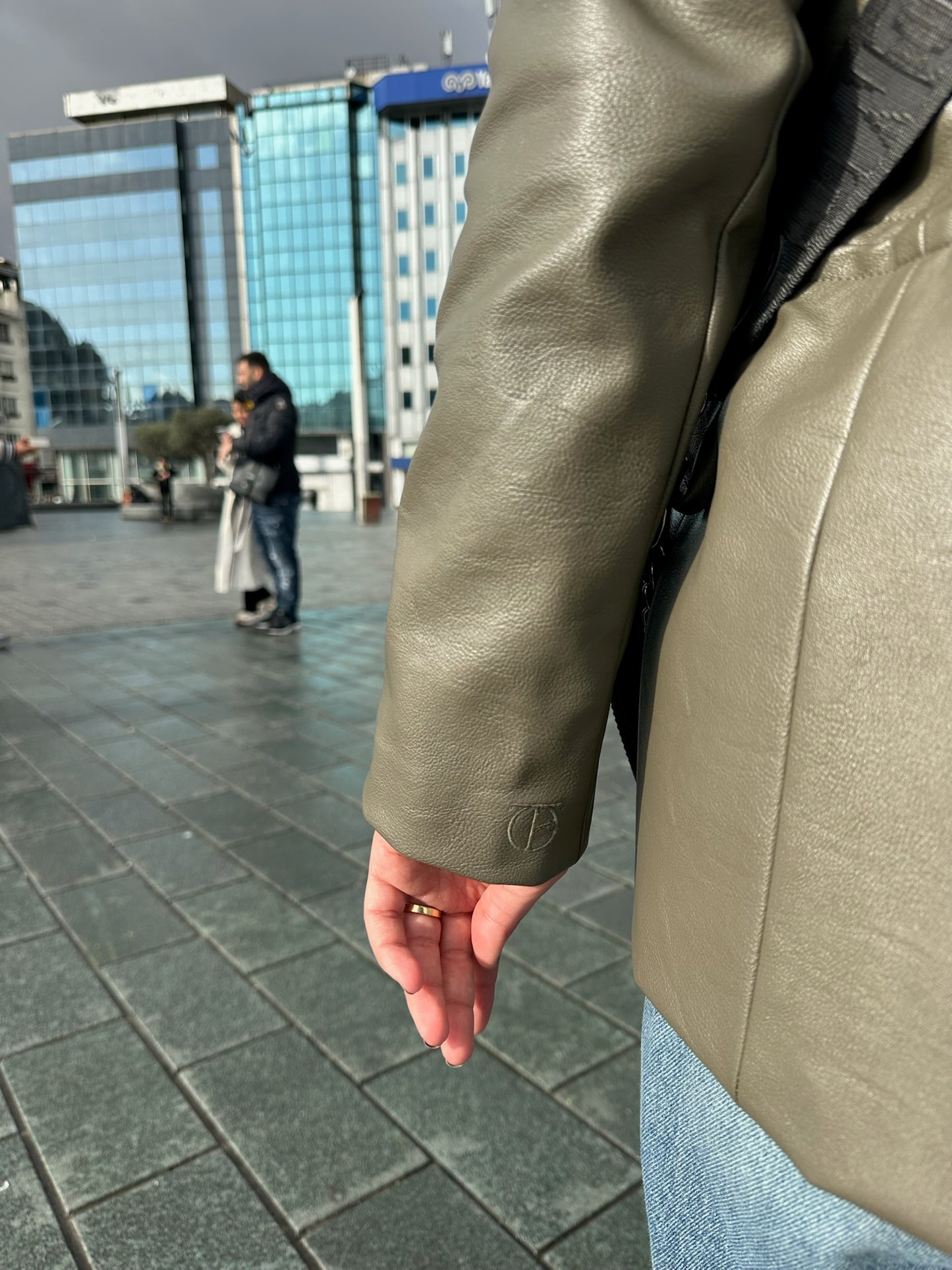 The crop it like it's hot blazer in leather