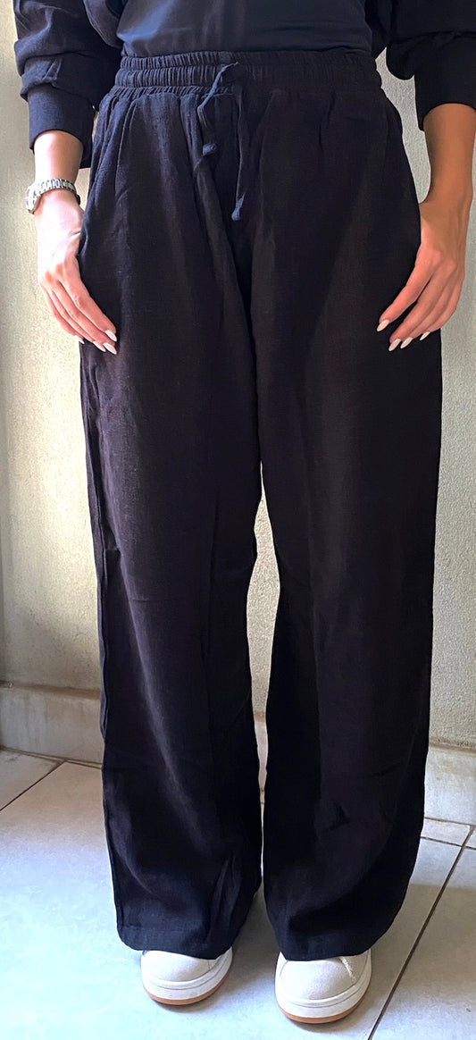 The Petite Linen Pants In Black