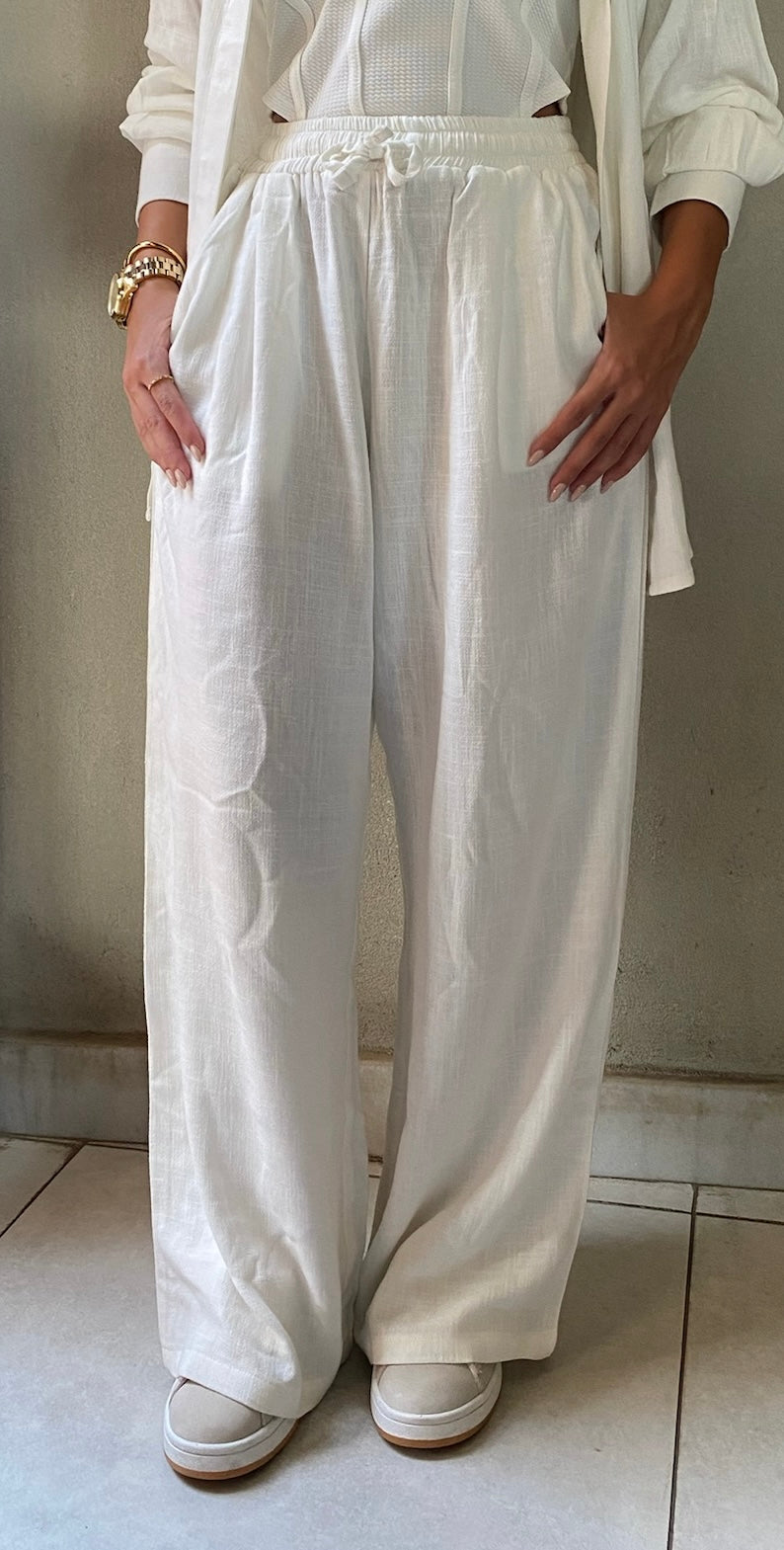The Petite Linen Pants In White